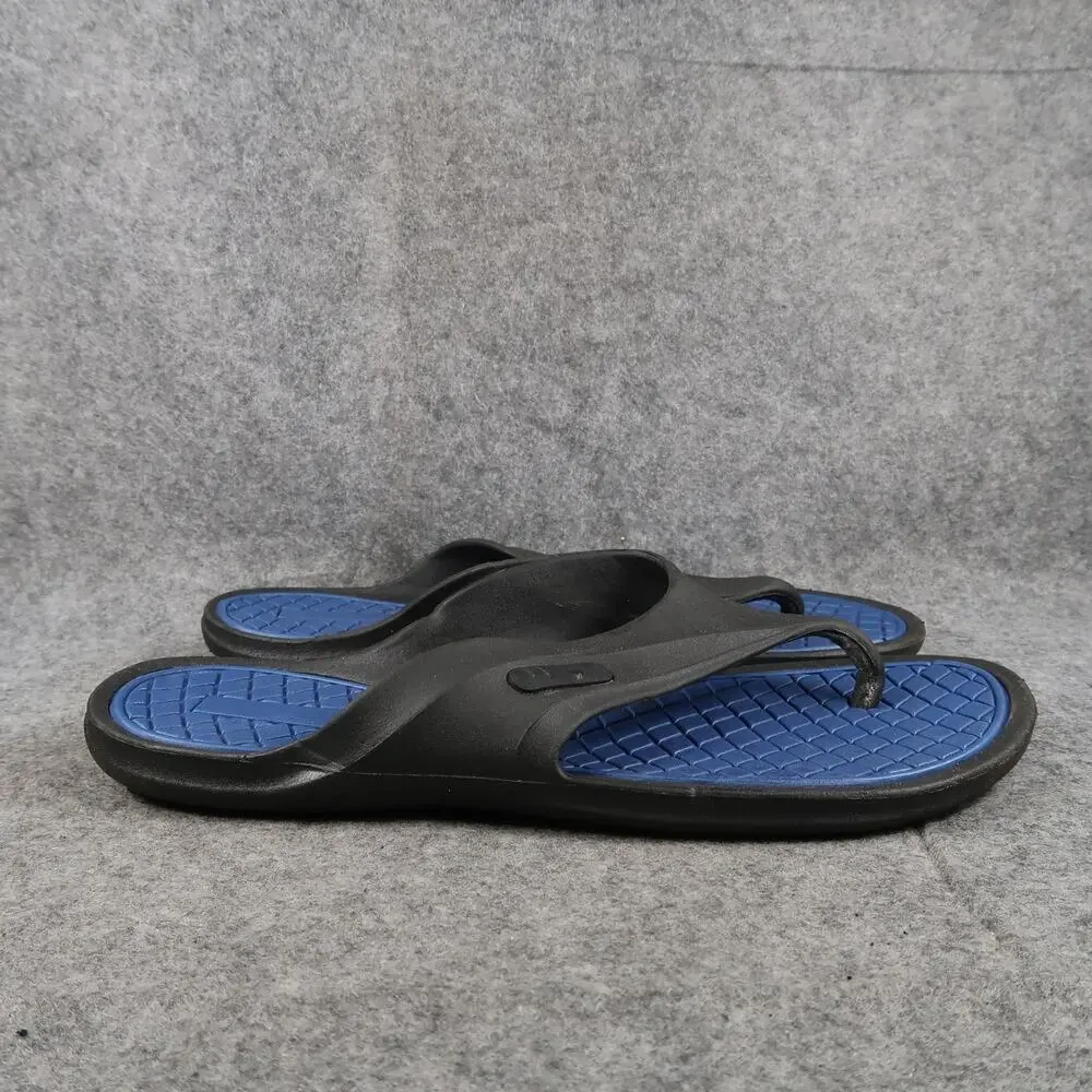 Casual Shoes Mens 11 Sandals Flip Flops Slip On Swim Surf Beach Black Blue Flat